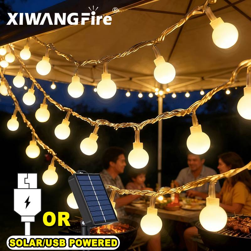 Power Outdoor - Guirlandes lumineuses solaires/USB/batterie de 3 à
