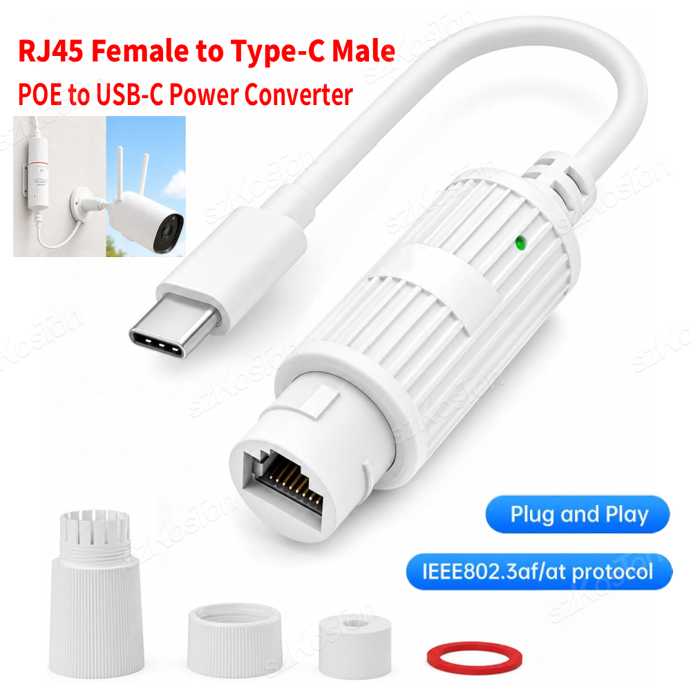 Outdoor Power Adapter Usb - Convertisseur d'alimentation PoE vers USB-C, adaptateur