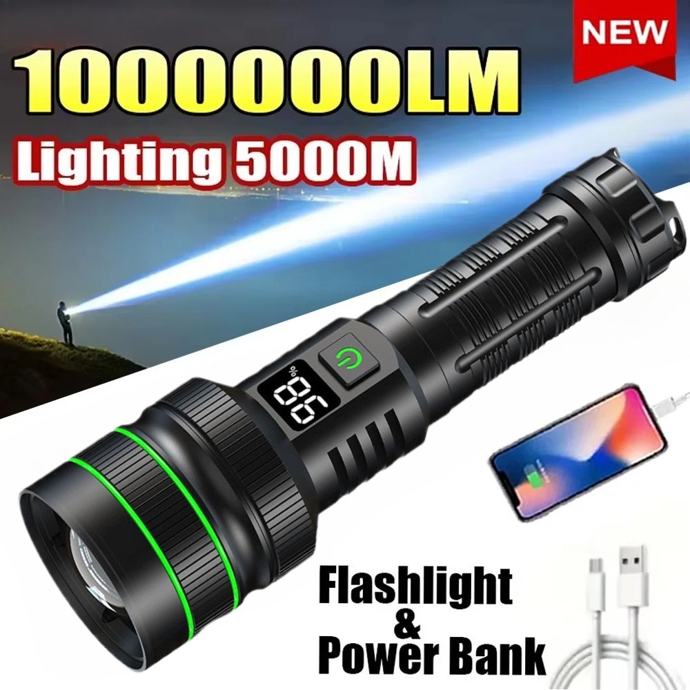 Outdoor Power Inc - Lampe de poche LED puissante, zoomable,